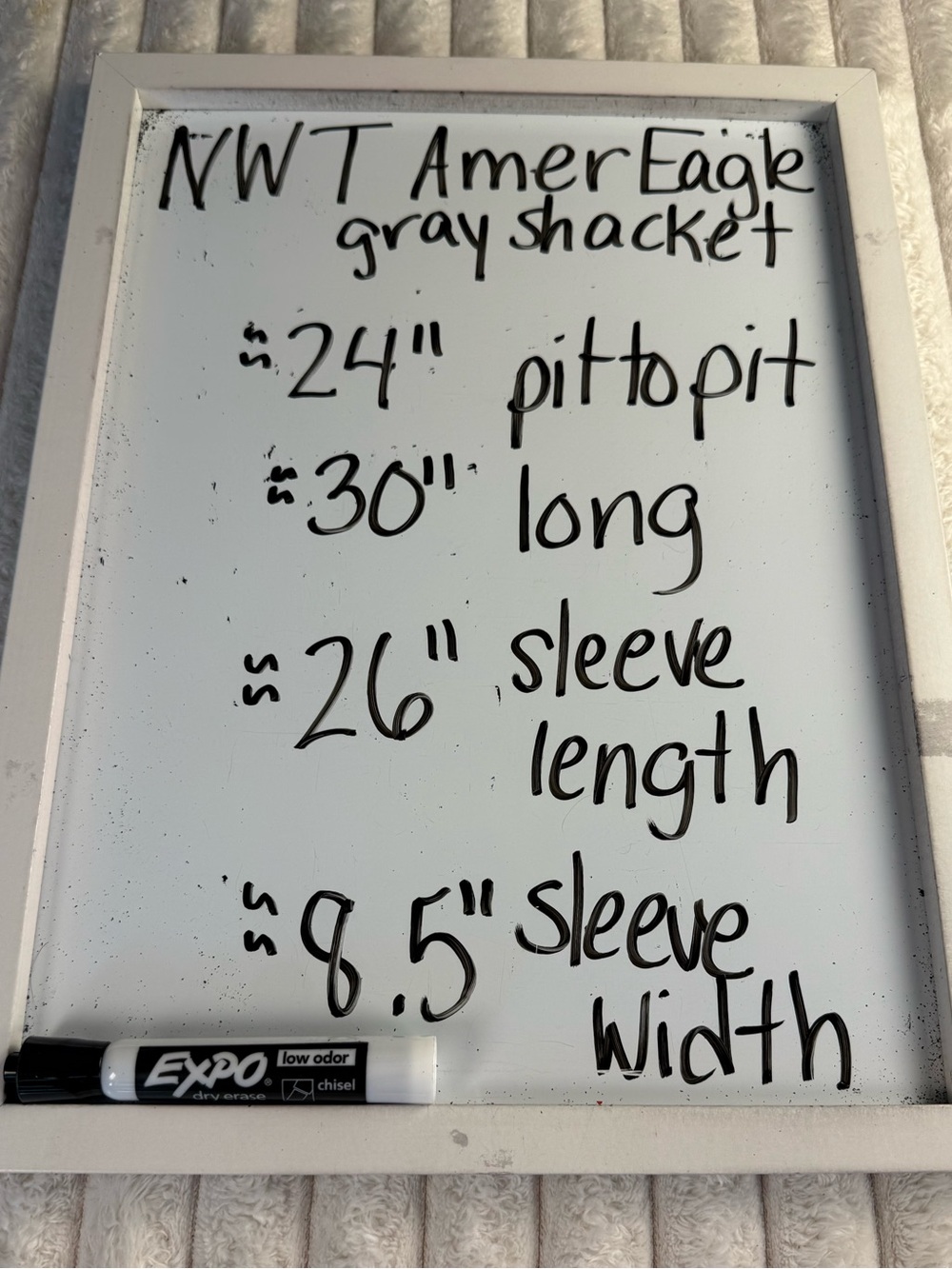 NWT American Eagle Supersoft Gray Fleece Lined Shacket L - Picture 11 of 12